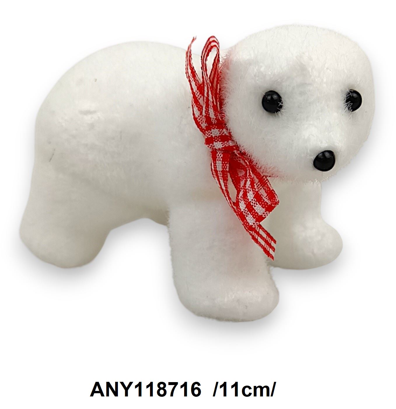 Flokkolt jegesmaci, kockás sállal /11cm/