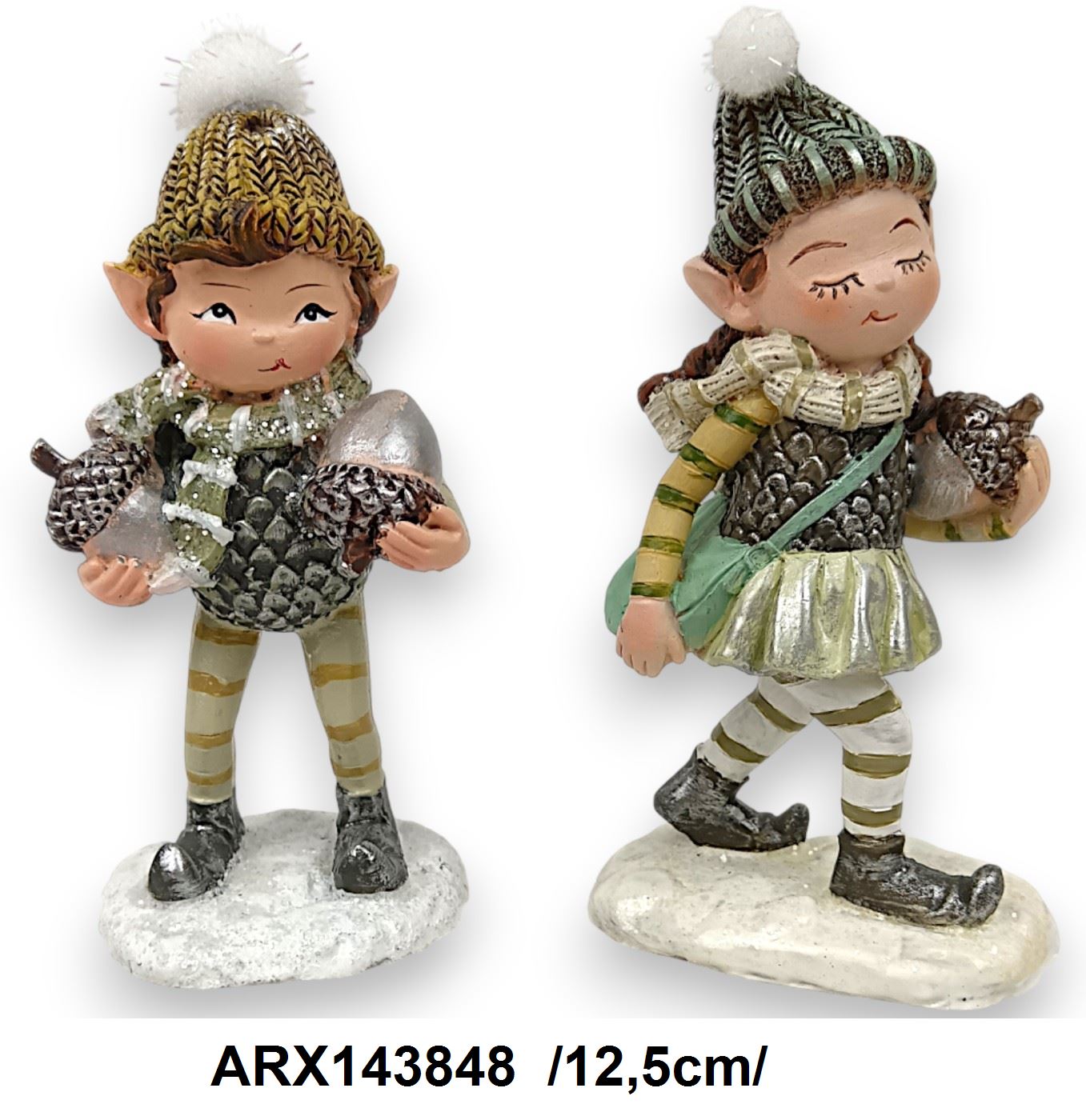 Makkot tartó kobold pár, polirezin /12,5cm/