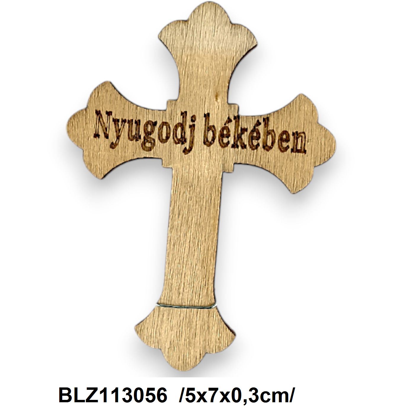 Fakereszt "Nyugodj békében" felirattal /5x7x0,3cm/
