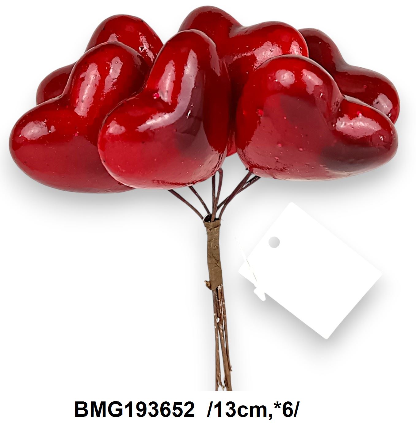 Lakkozott szív köteg  /13cm,*6/