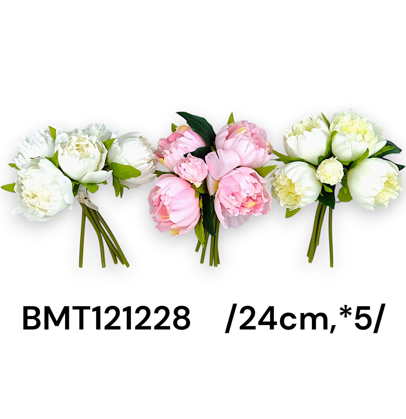 bimbós peonia köteg *5 selyem szalaggal