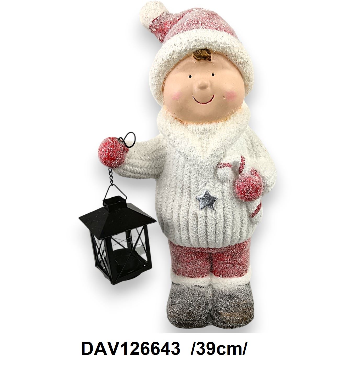 Gyerek lámpással, kerámia /39cm/