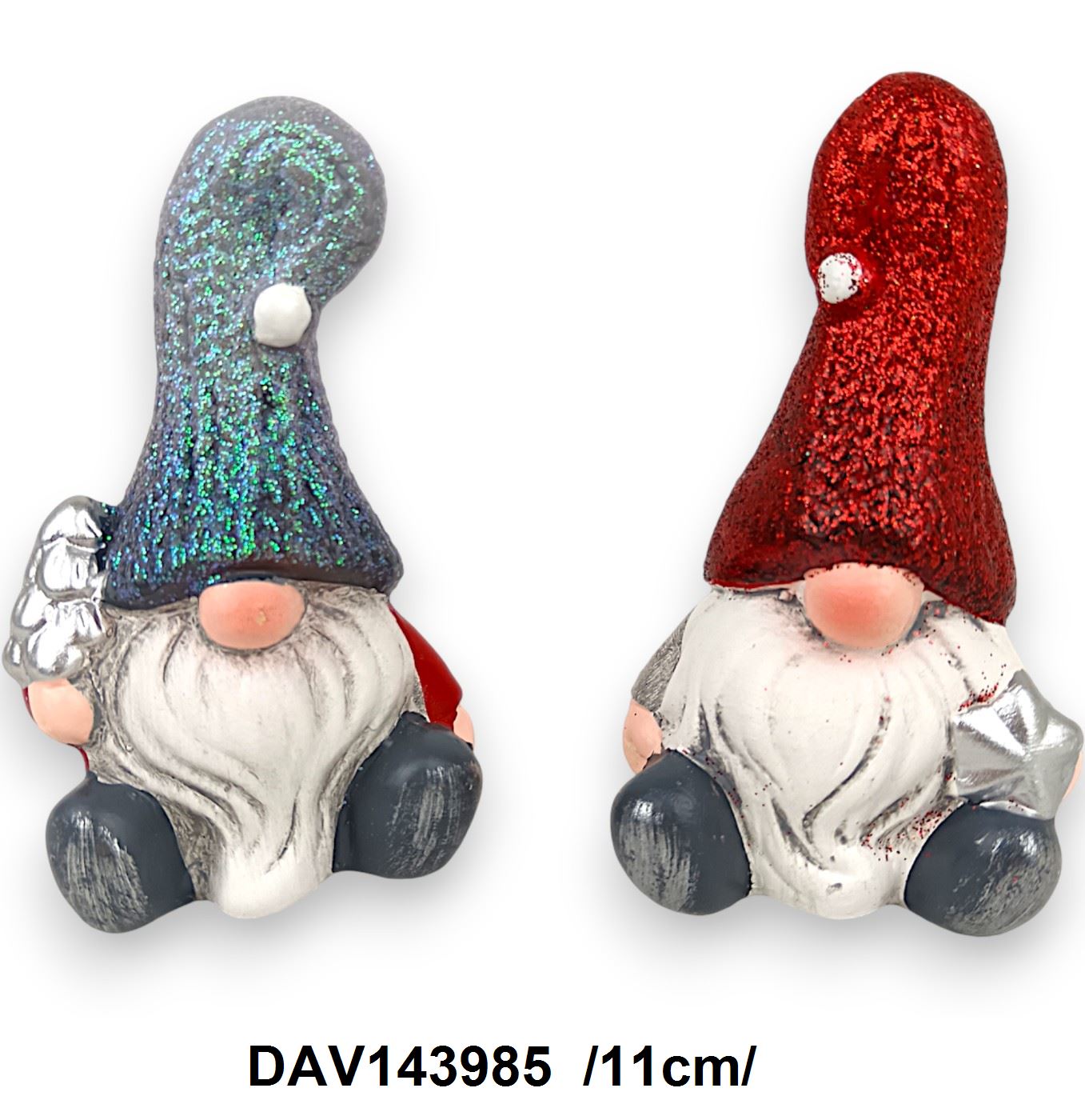 Ülõ manók, glitteres sapival, kerámia /11cm/