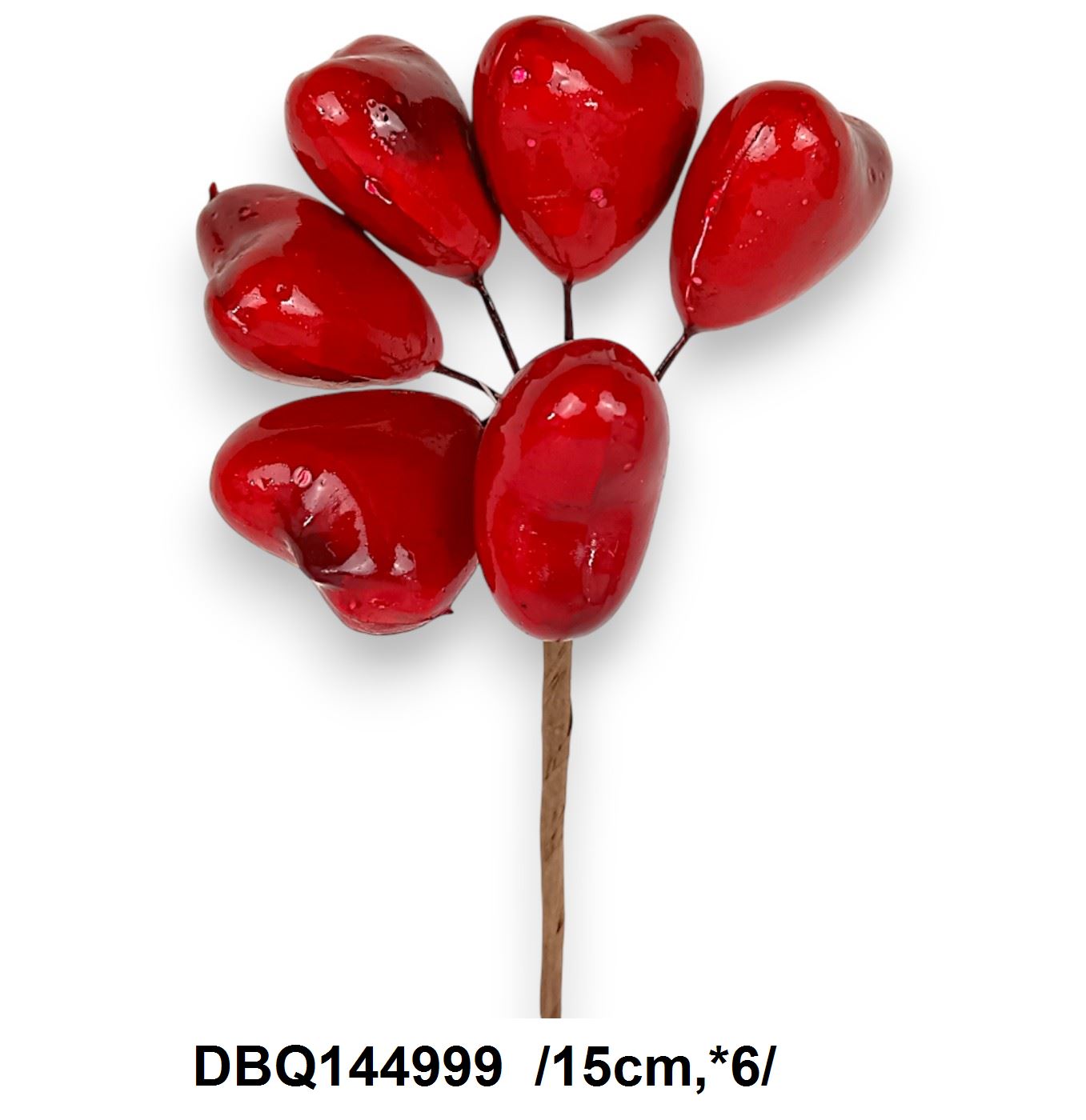 Lakkszív köteg /15cm,*6/