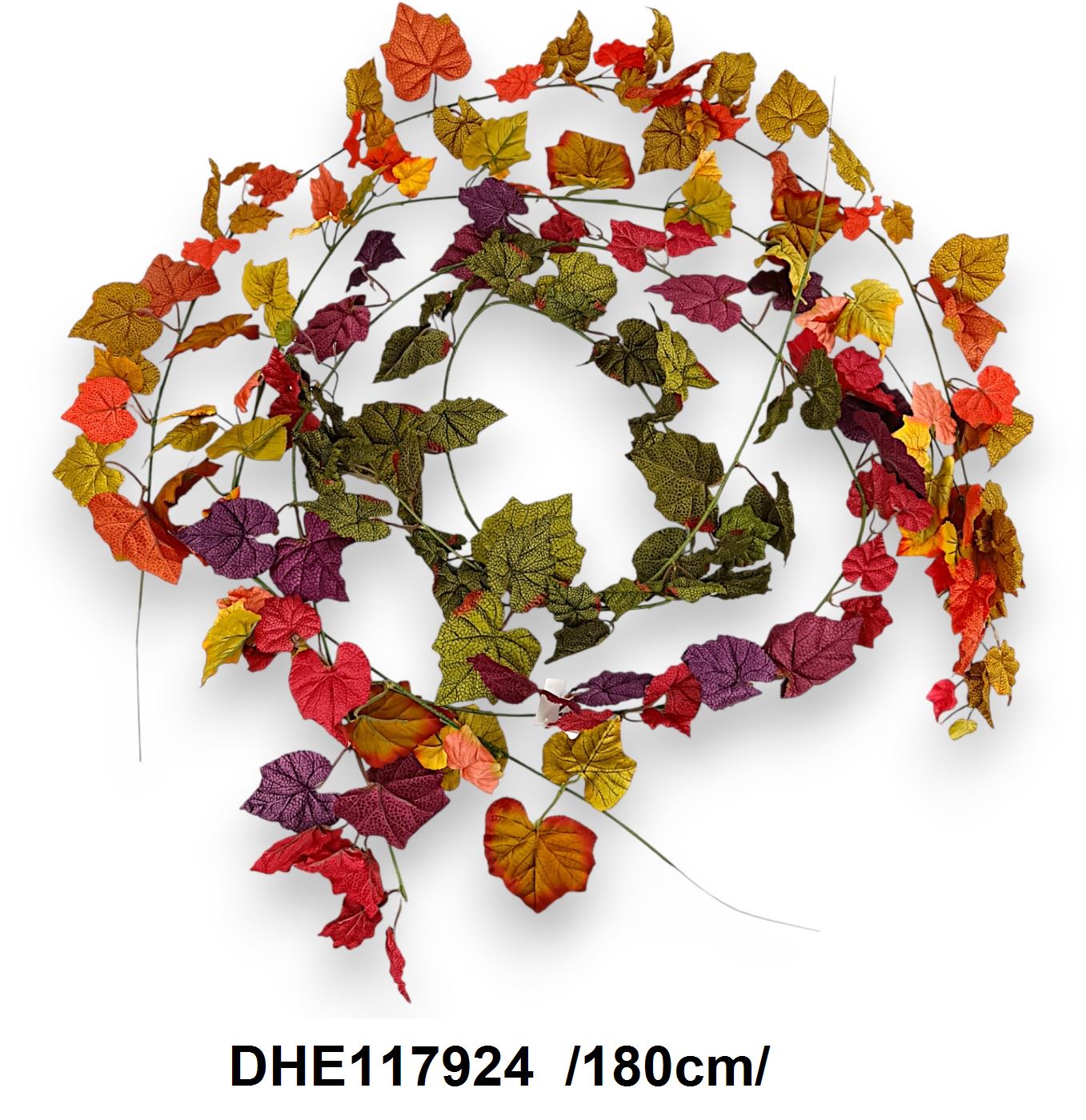 Õszi szõlõleveles girland, 49 levéllel, szatén /180cm/