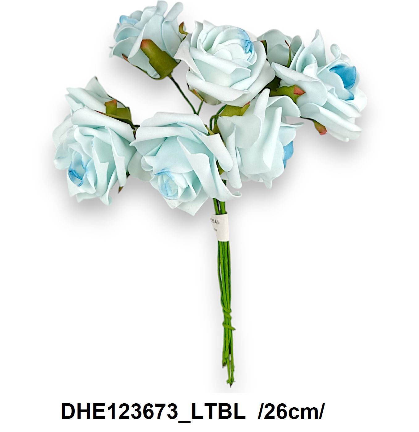 6,5 cm fejû színátmenetes nyíló polifoam hullámos szirmú rózsaköteg x 8, papír csokor