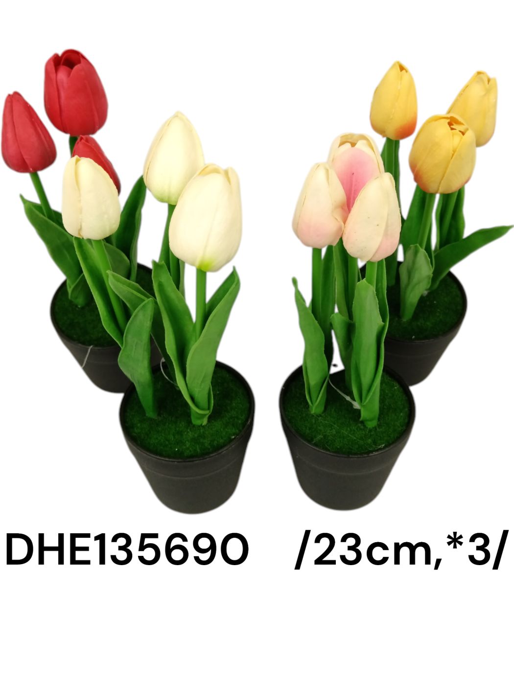 23 cm real touch cserepes tulipán *3 mûfûvel