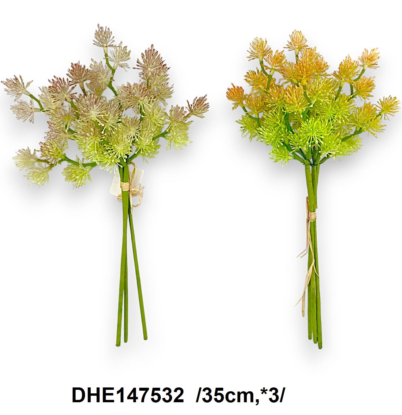 Színátmenetes, rövid szárú kisvirágú bogáncsos ágköteg, mûanyag /35cm,*3/