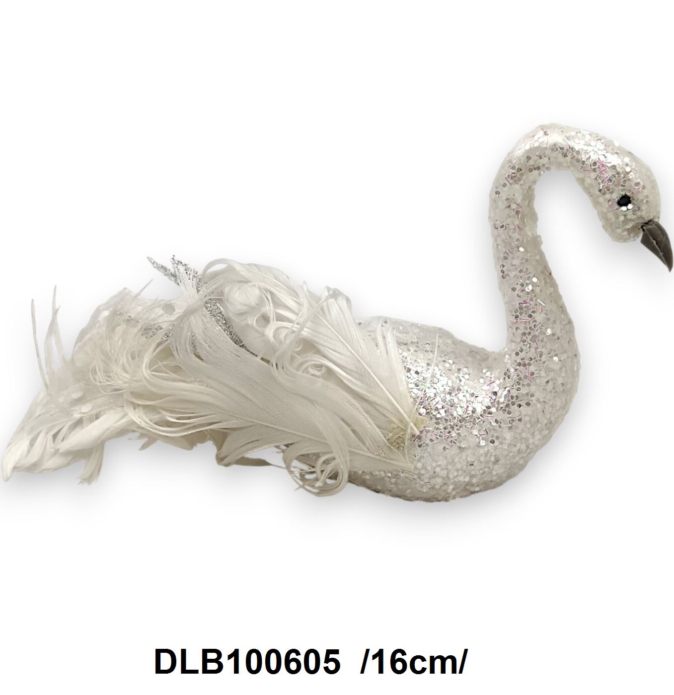 Hungarocell testû hattyú gliterrel, csipesszel /16cm/