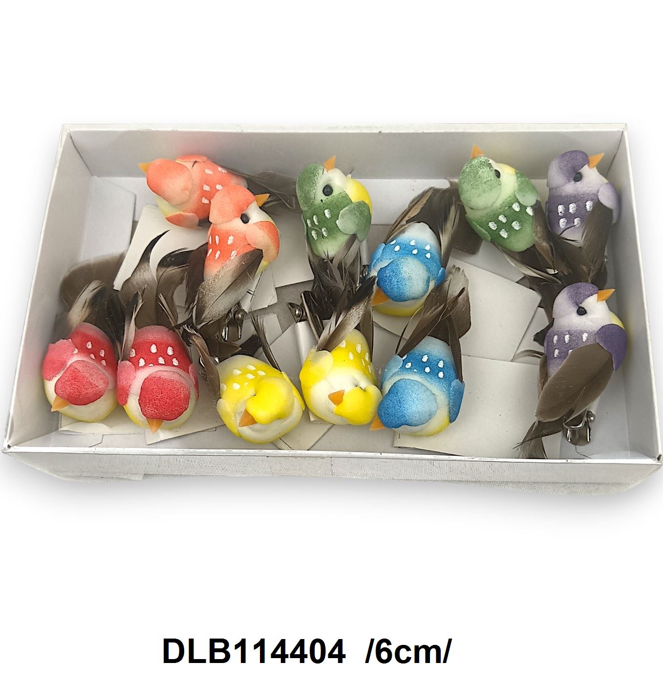 Színes pici madárkák, csipesszel /6cm/