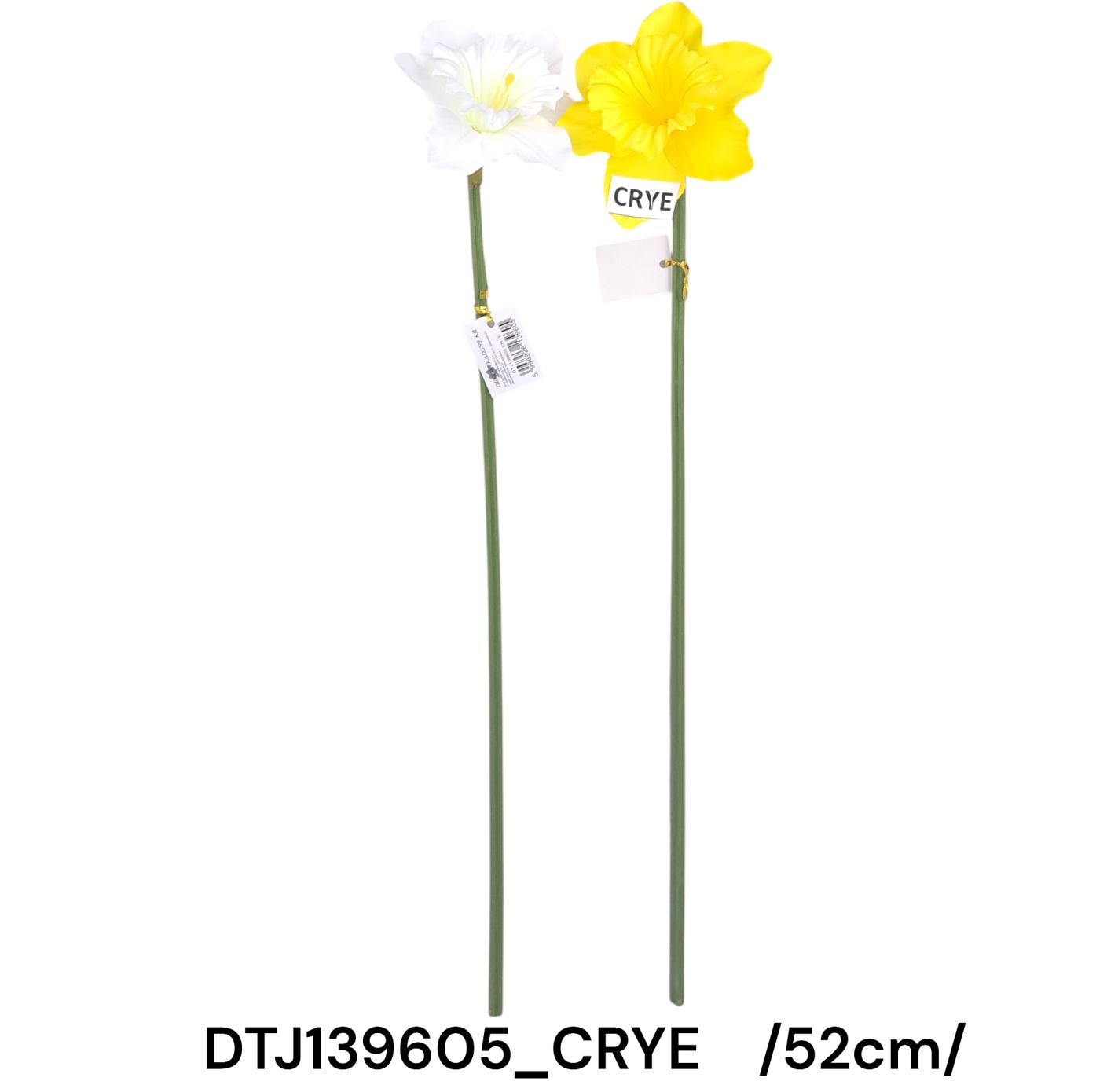 52 cm szálas szatén nárcisz, gumi szárral