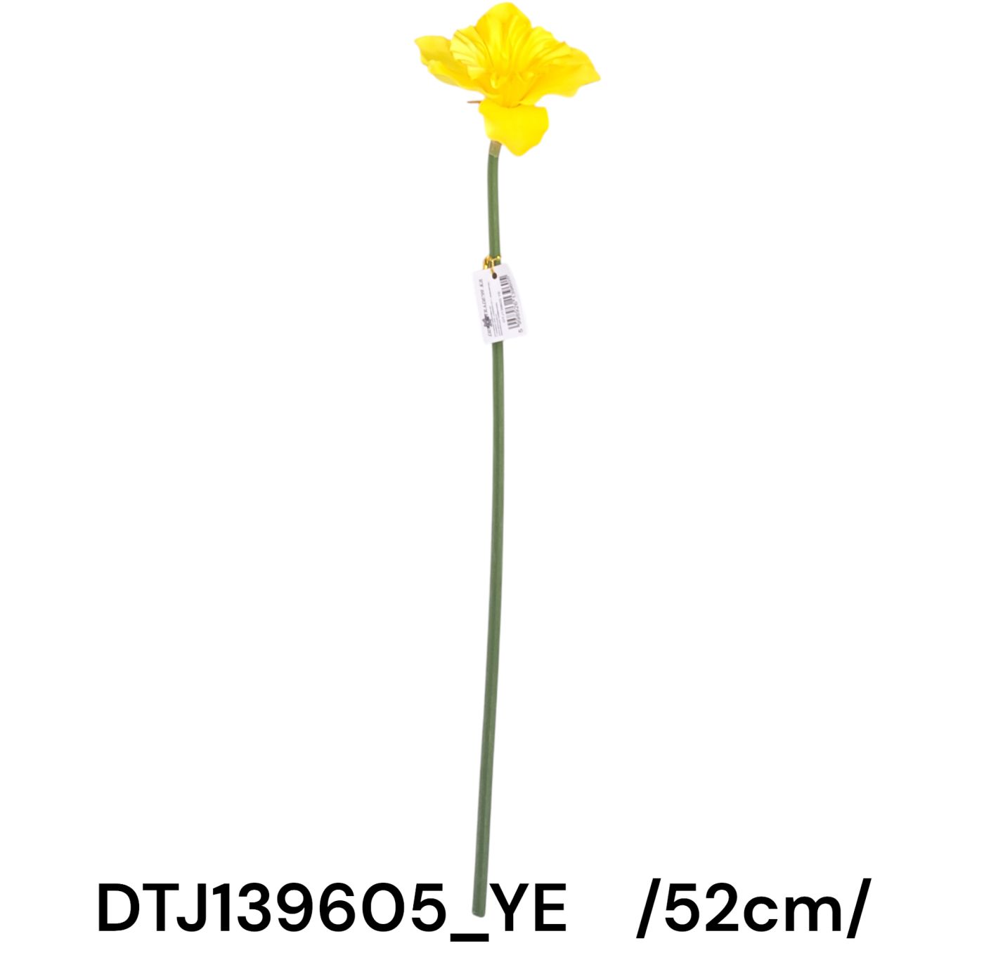 52 cm szálas szatén nárcisz, gumi szárral
