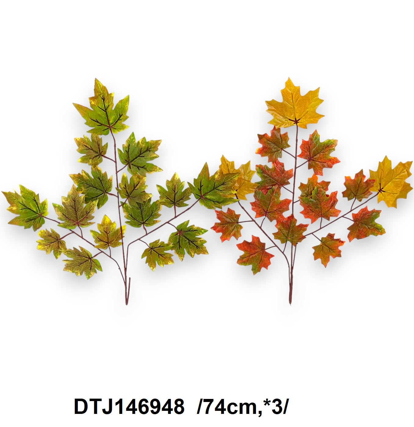 Real touch szõlõleveles ág, 15 erezetes levéllel /74cm,*3/