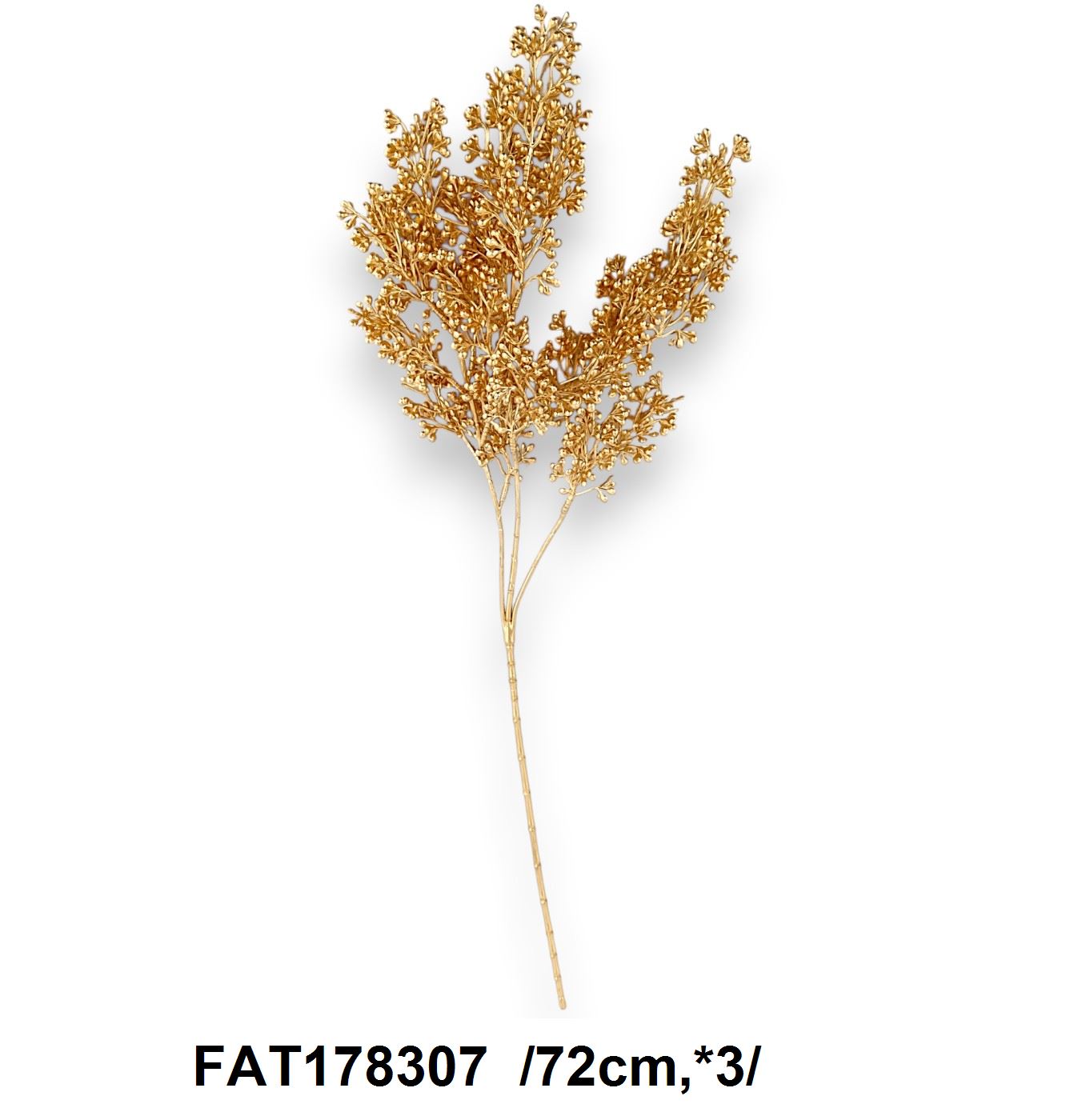 Metálos festésú apró golyós ág /72cm,*3/