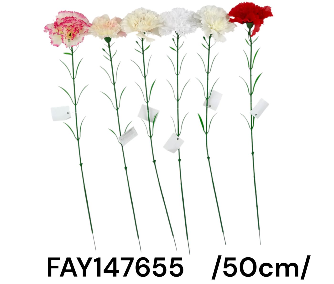 50 cm szálas szegfû mûanyag levelekkel