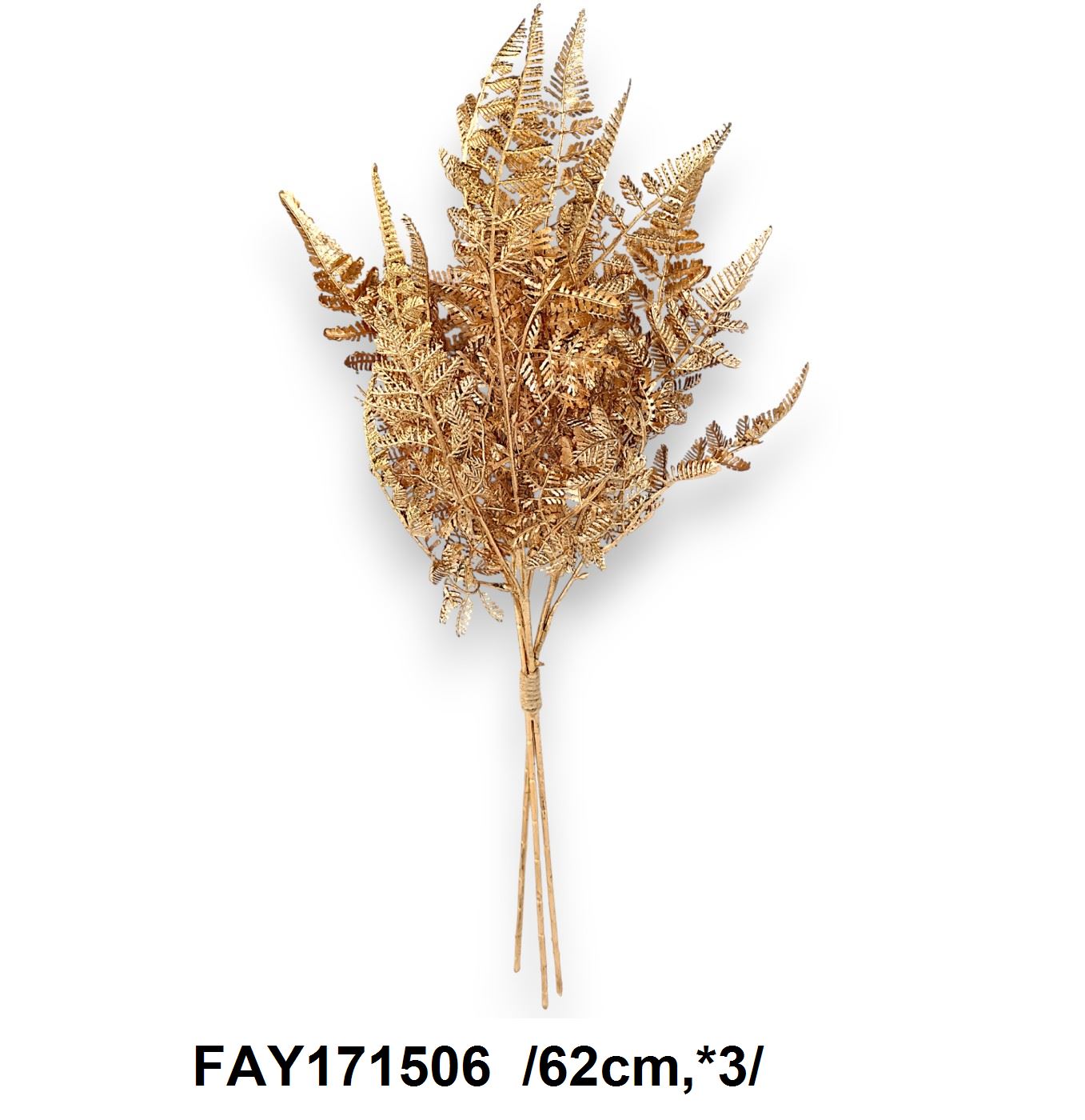 Metálos festésû páfrányköteg /62cm,*3/