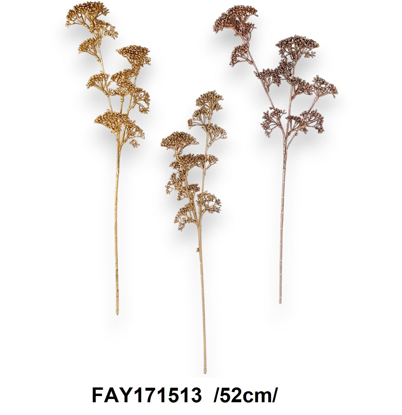 Metálos festésû bogyós ág /52cm/