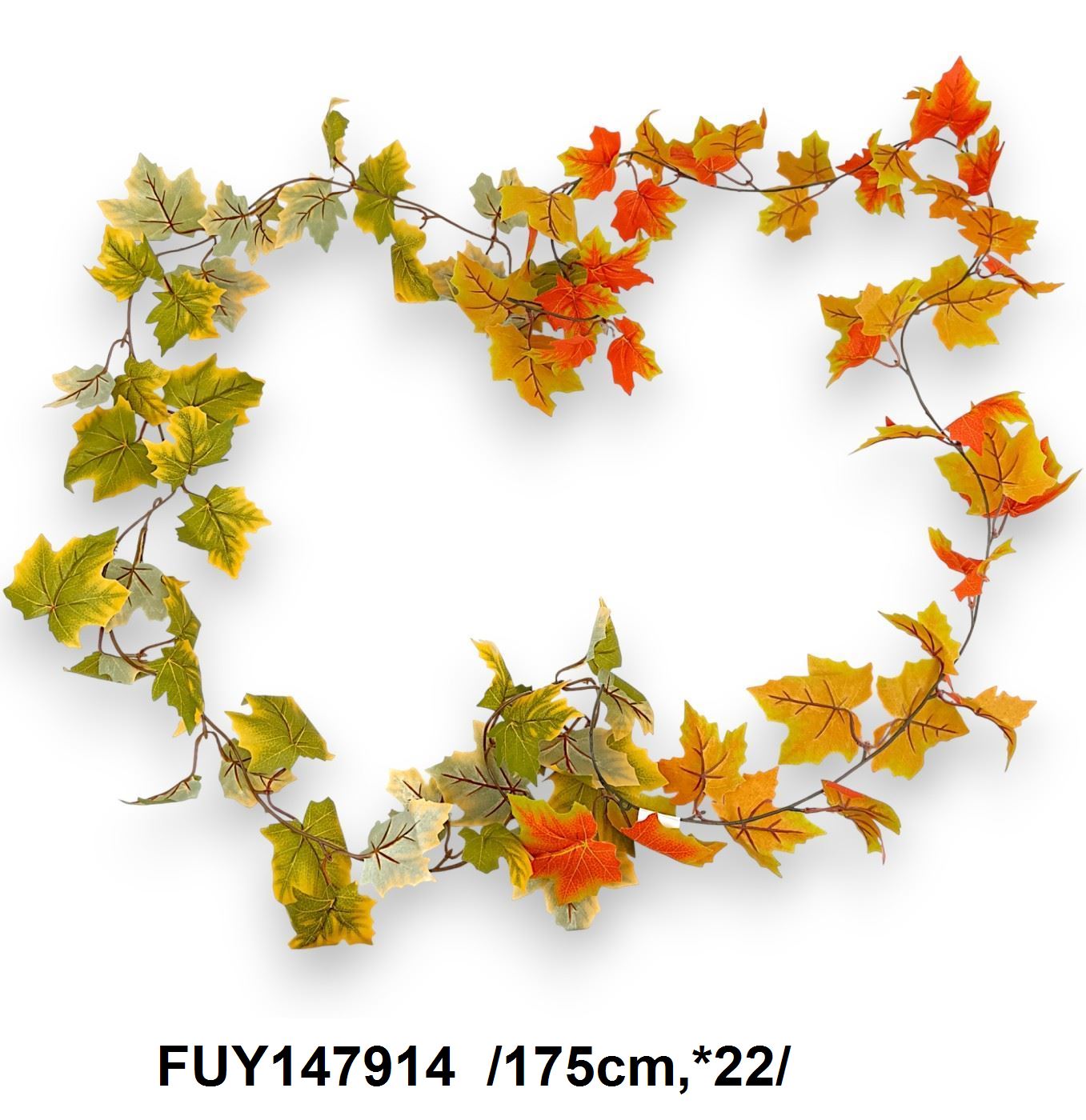 Õszi juharleveles girland, 2*22 levéllel /175cm/