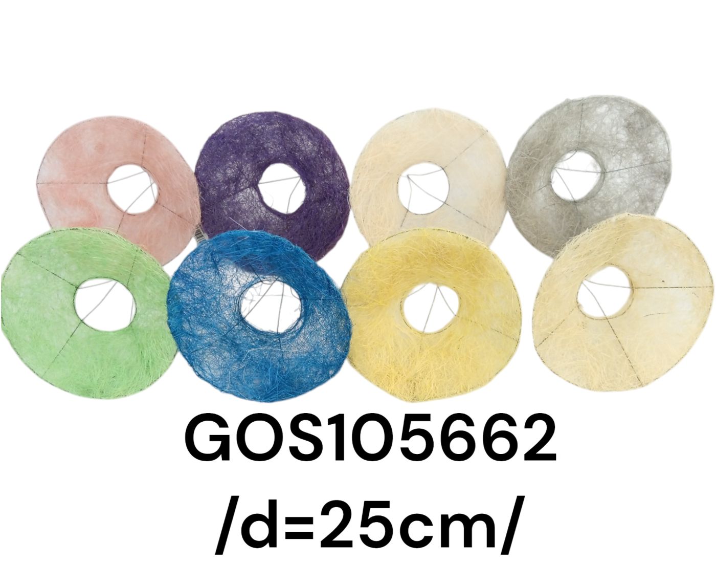 25 cm átmérõjû kerekformájú sisal csokoralap-színes