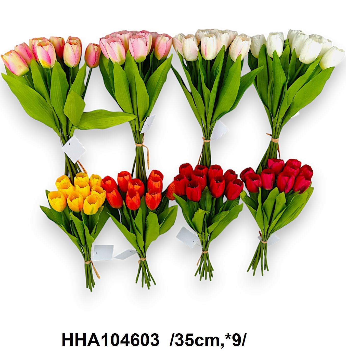 zárt fejû tulipán köteg *9, levelekkel