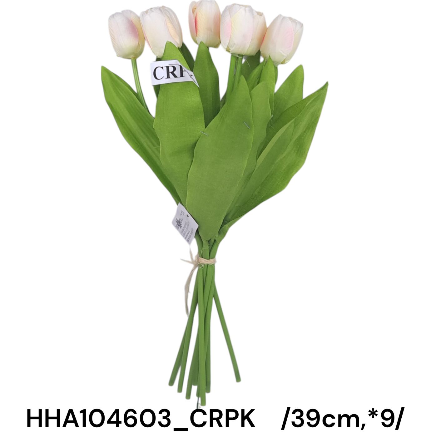 Zárt fejû tulipán köteg, levelekkel /39cm,*9/