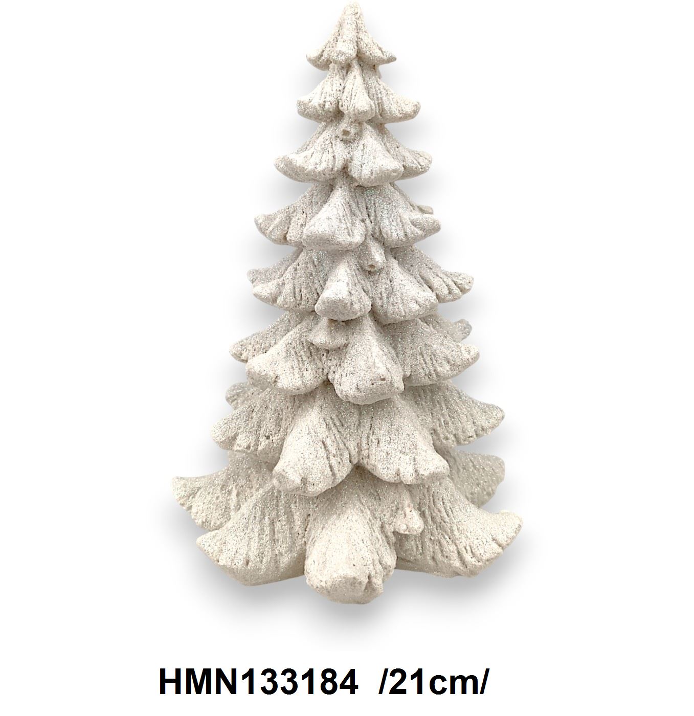 Fehér glitteres fenyõ, polirezin /21cm/