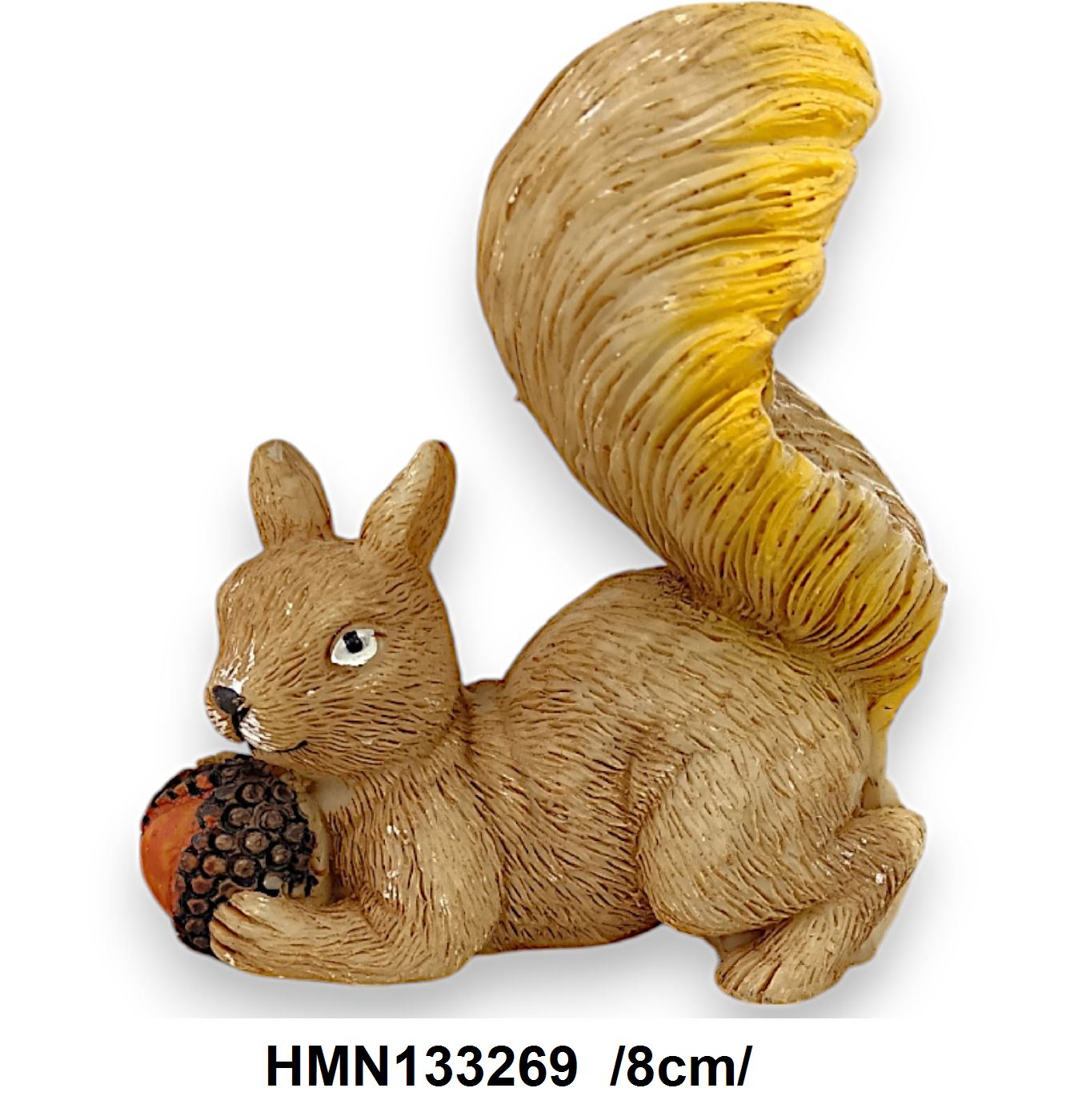 Õszi játékos mókus makkal, polirezin  /8cm/