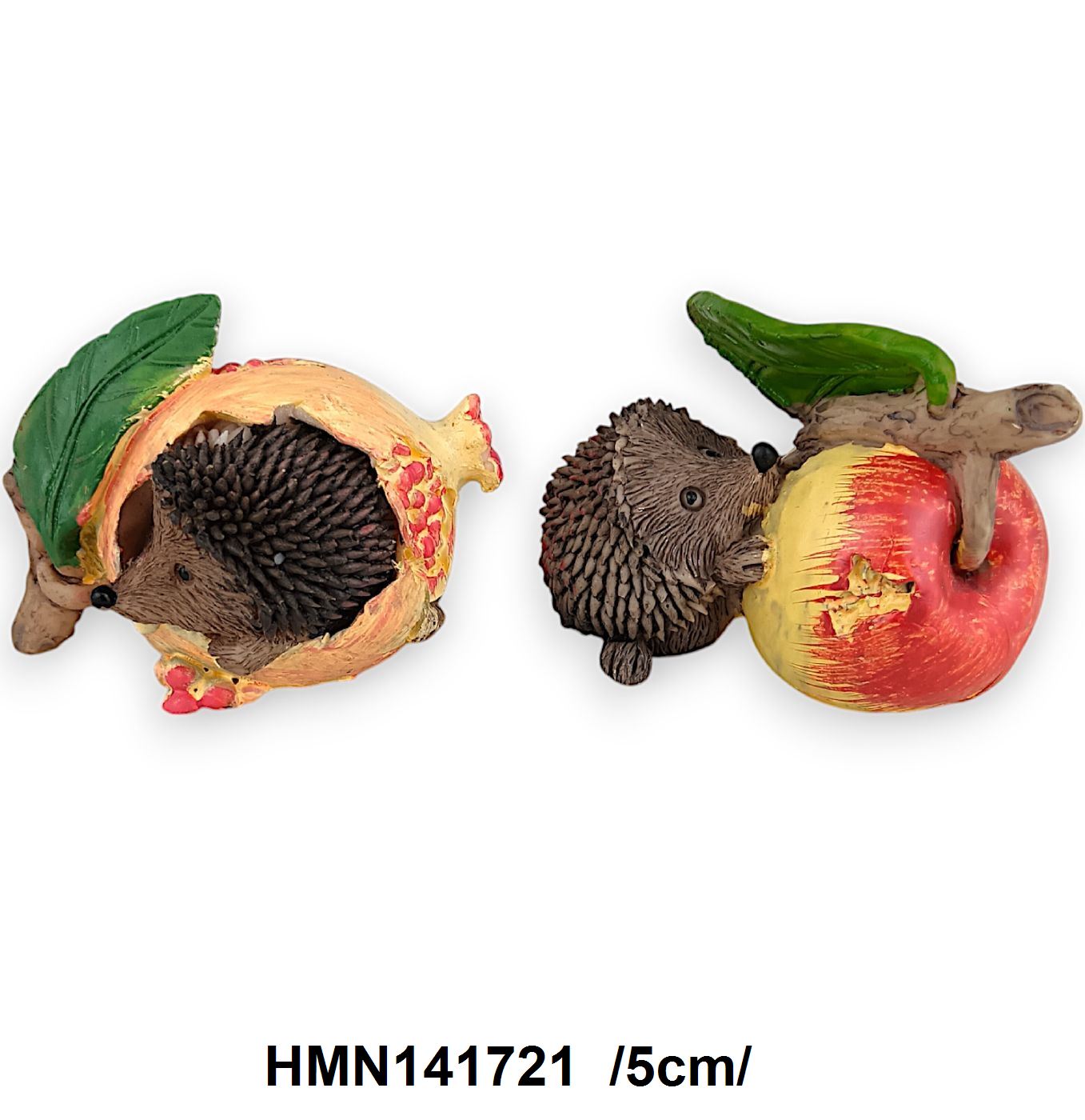 Almát, gránátalmát evõ sünik, polirezin /5cm/