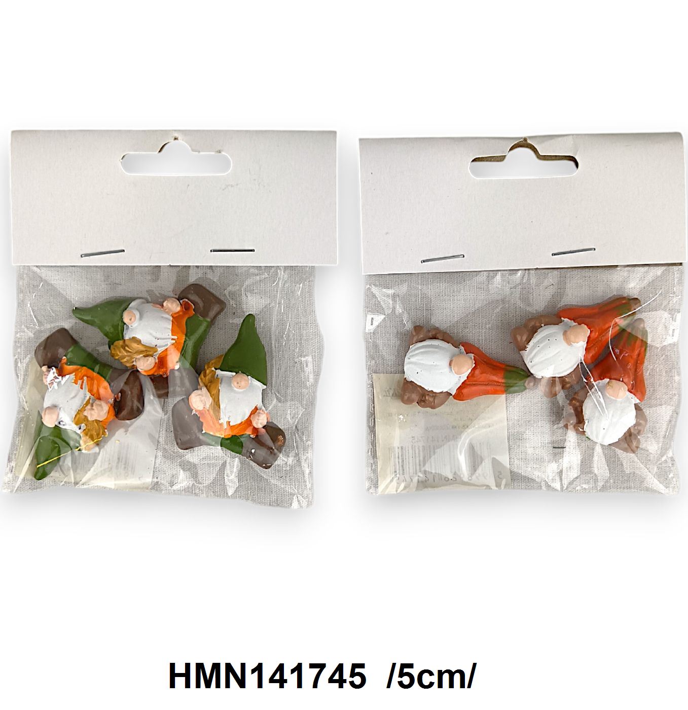 Öntapadós manók zacsiban, polirezin /5cm/