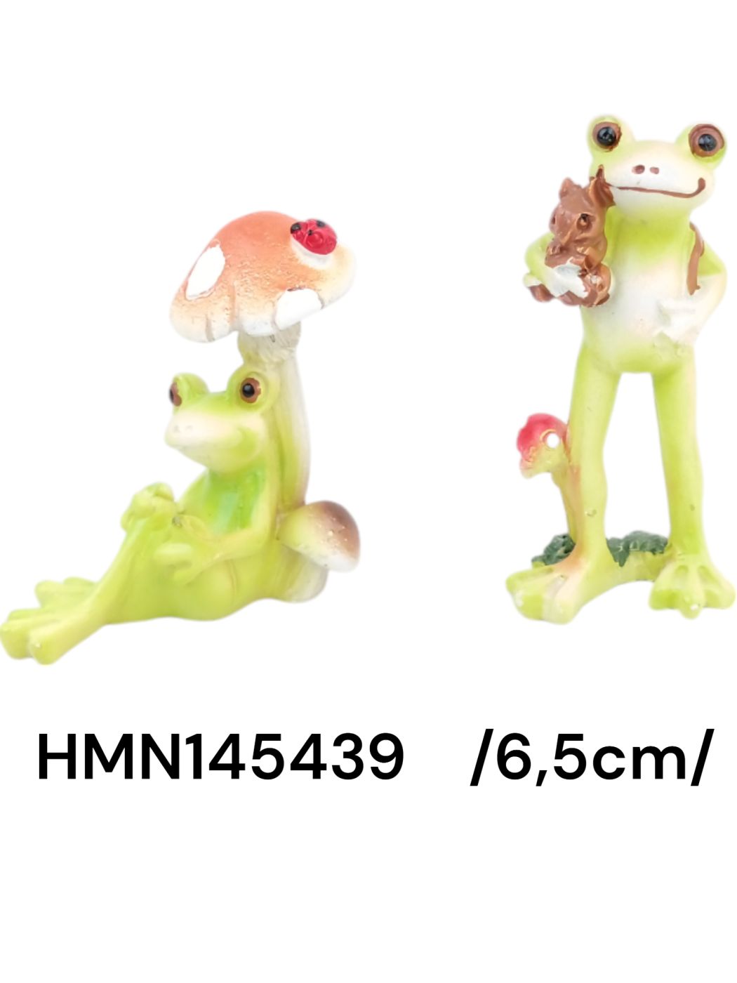 polirezin kis békák gombával, hátizsákkal zacsiban