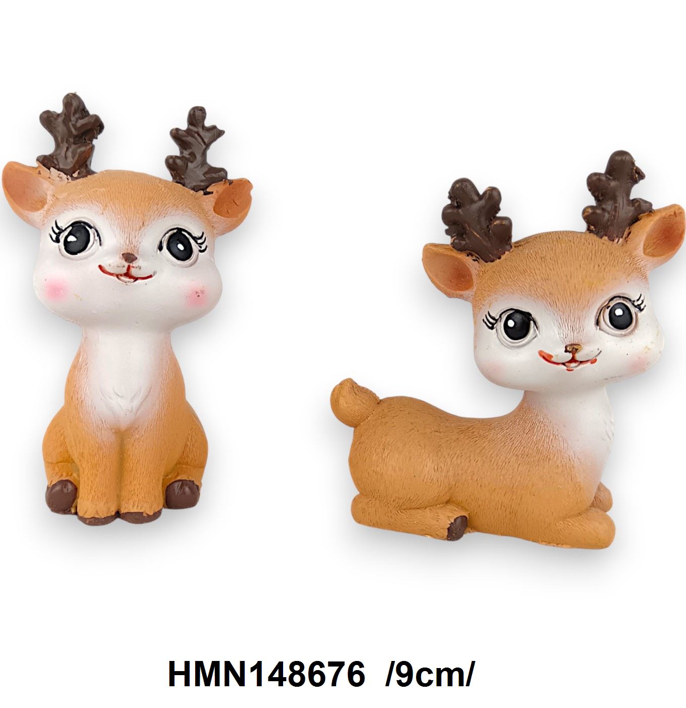 Cuki ülõ, fekvõ szarvasok, polirezin /9cm/