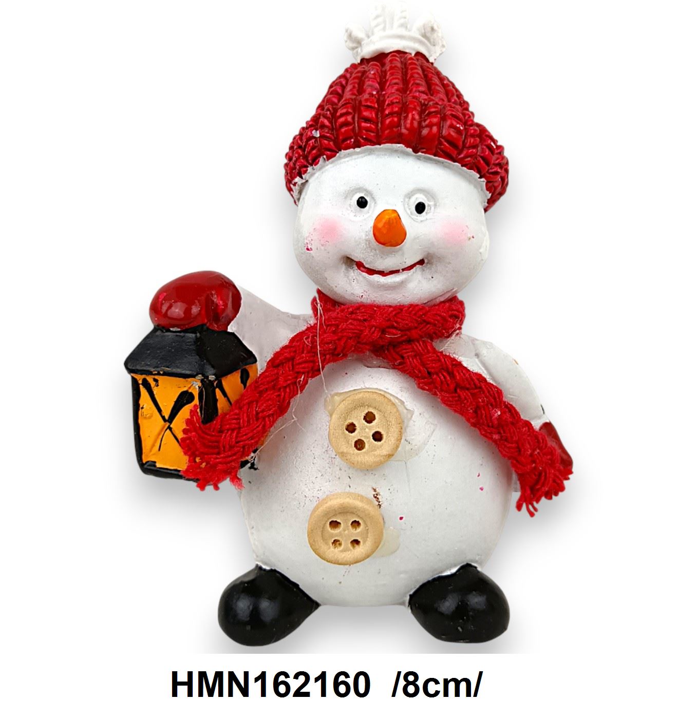 Hóember lámpával, polirezin /8cm/