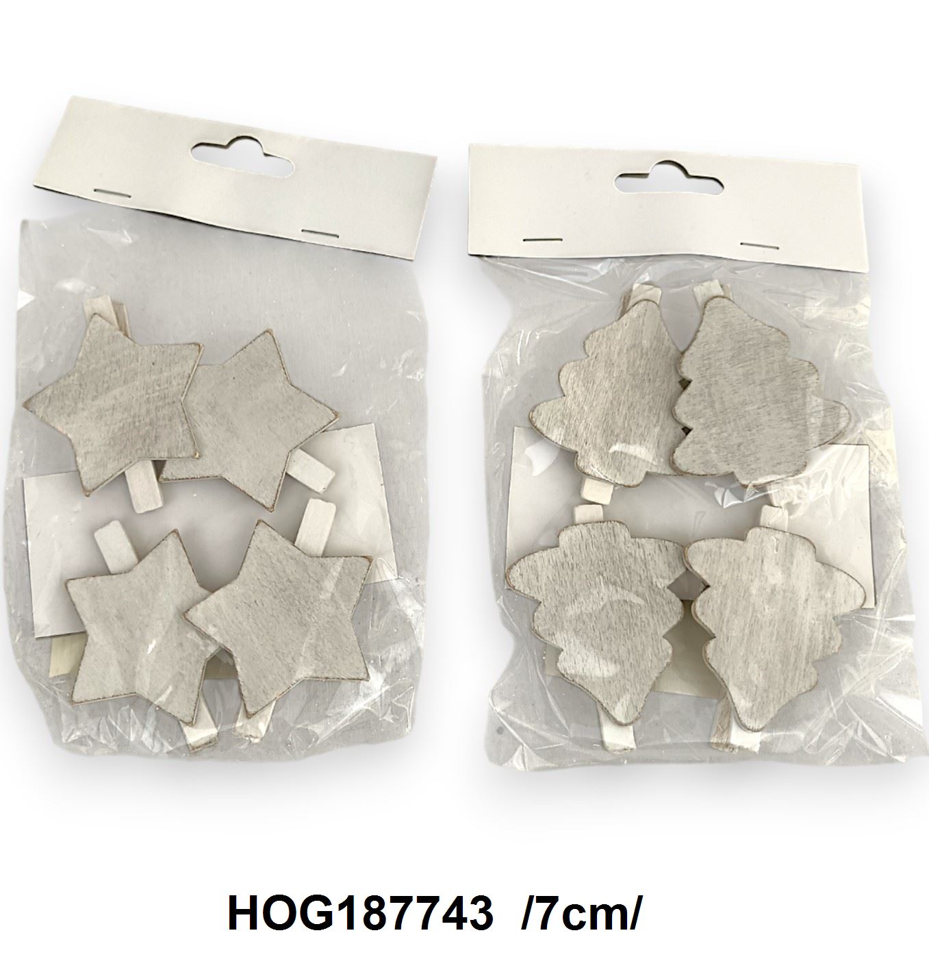 Fenyõfa és csillag alakú csipeszek /7cm/