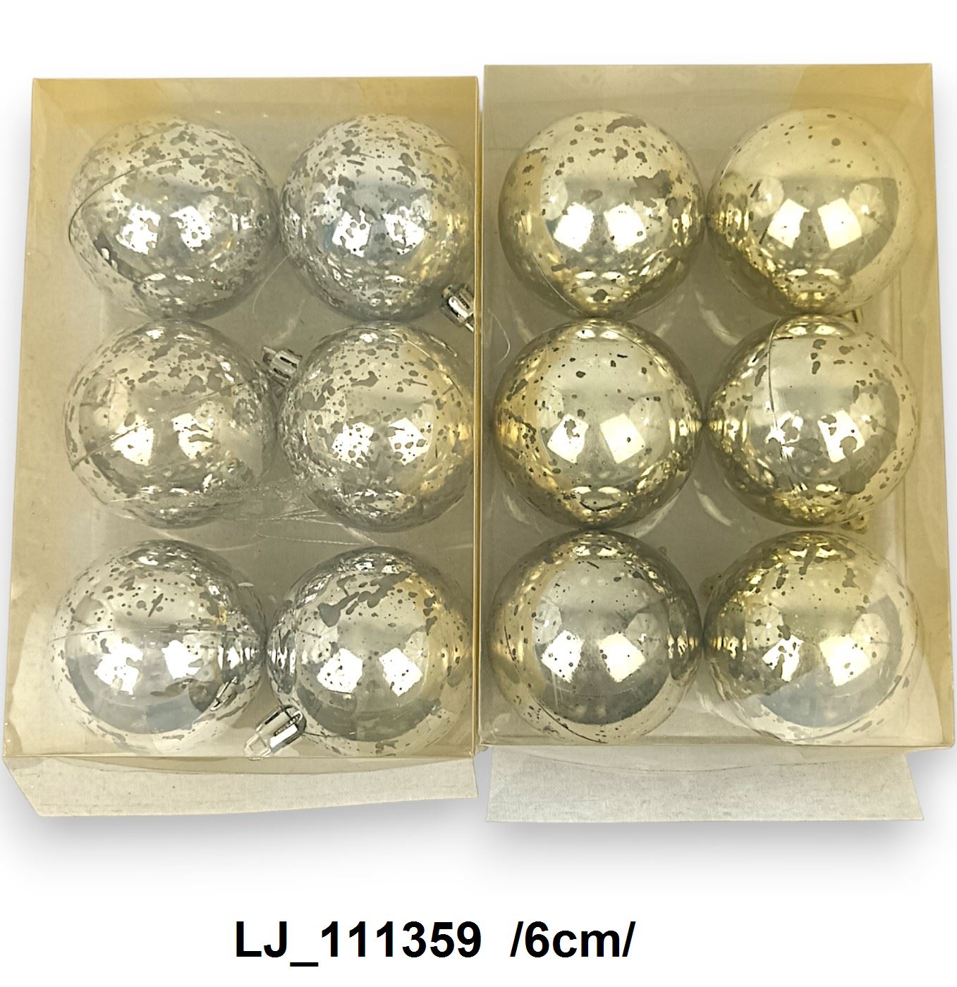 Antikolt mûanyag gömb dobozban /6cm/