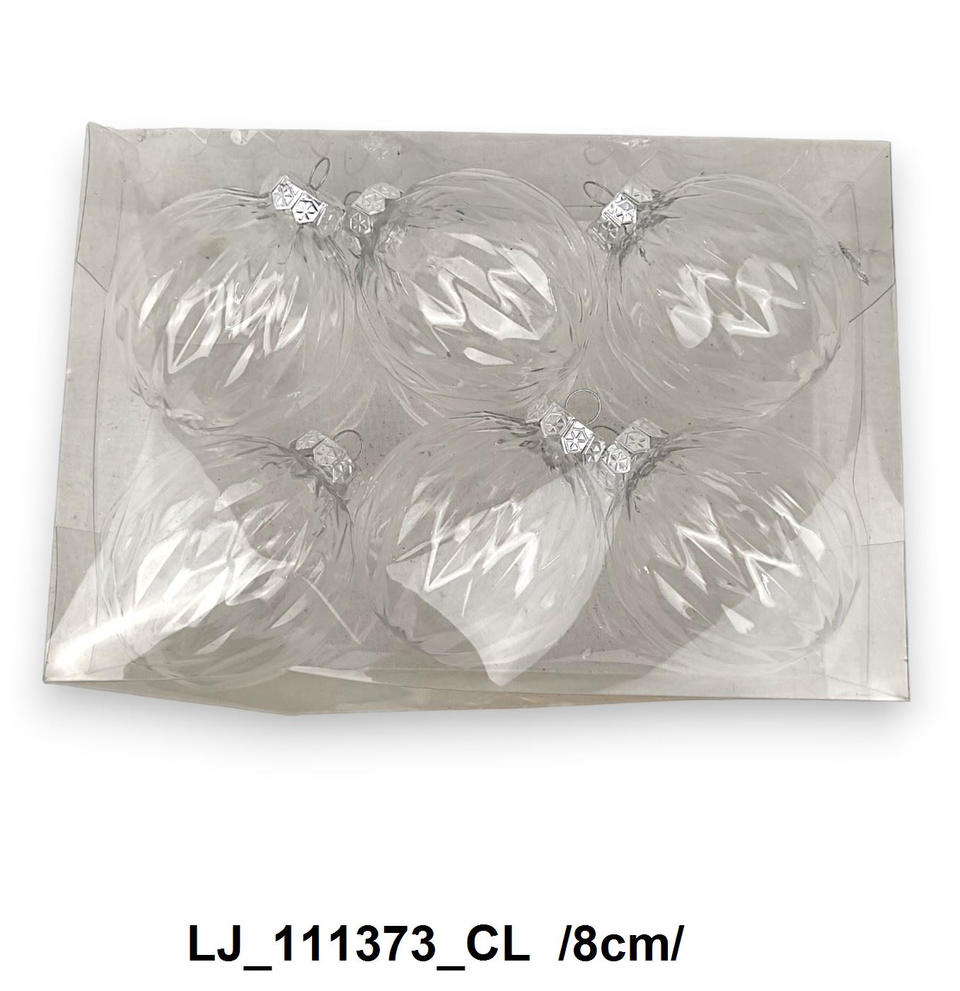 Átlátszó, rombusz mintás mûanyag gömb dobozban /8cm/