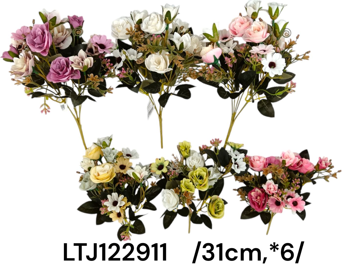 PASZTELL nyíló kisrózsás, virágos csokor *6