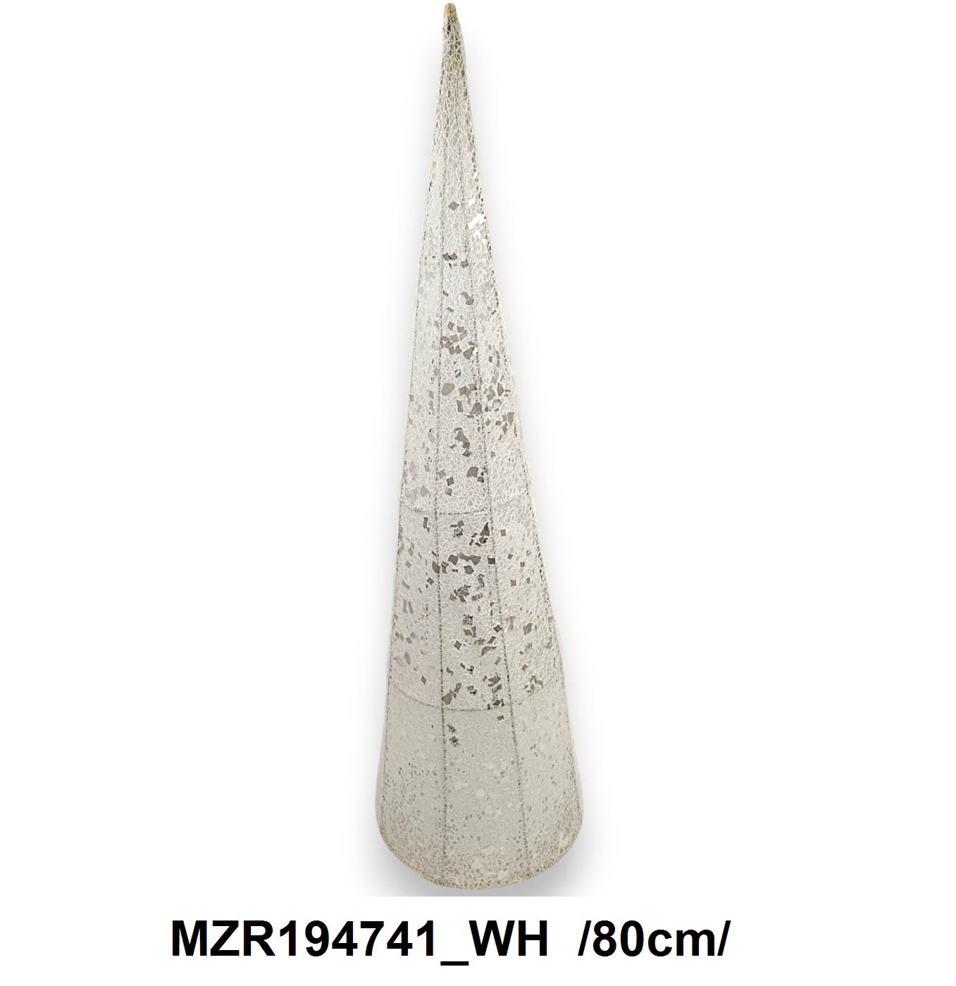Drótszerkezetû kúp, hálós bevonattal, flitterekkel /80cm/