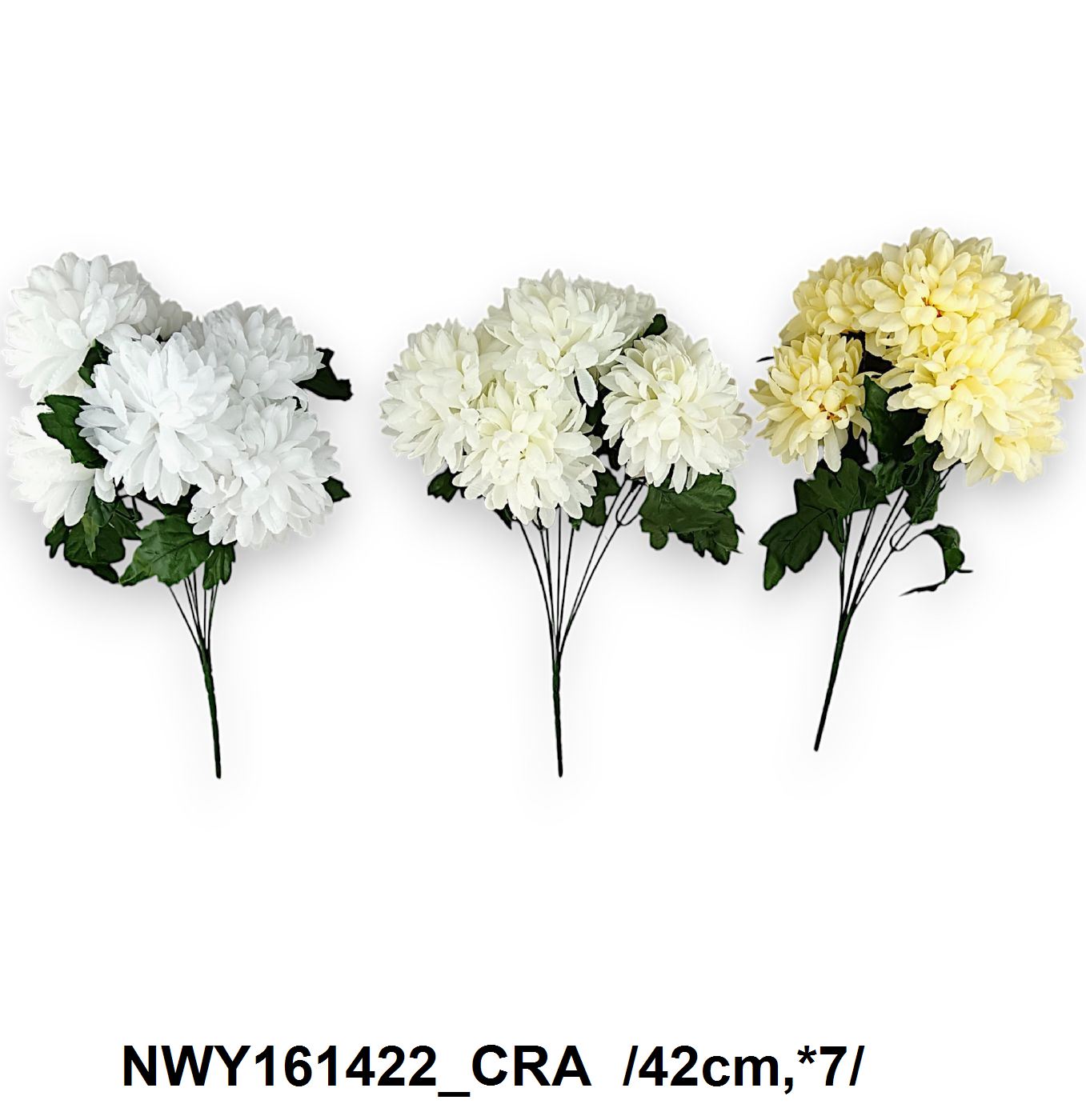 Kócos krizantém csokor, 6 rétegû  /42cm,*7/