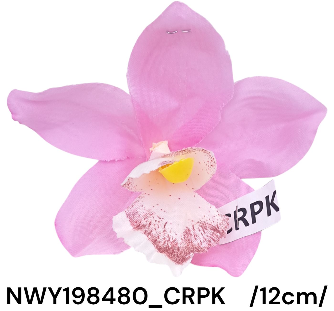 Szatén cymbidium orchidea fej /12cm/