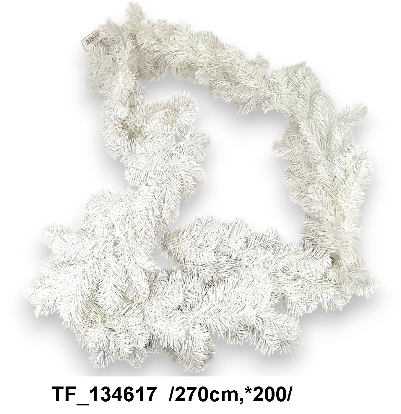 Fehér kristály fenyõ girland /270cm,*200/
