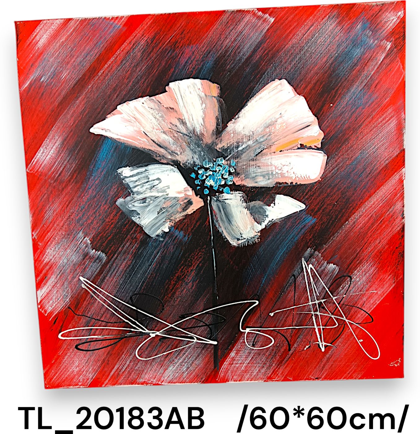 60 x60 cm virágos olajfestmény