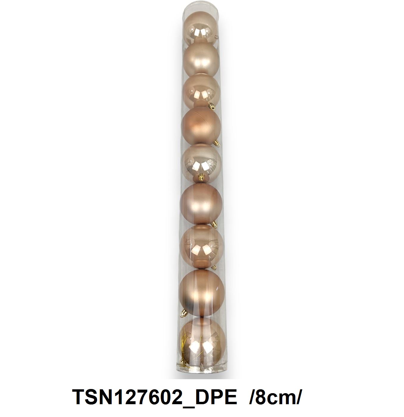 Gömbök, 4 matt, 5 pearl  /8cm/
