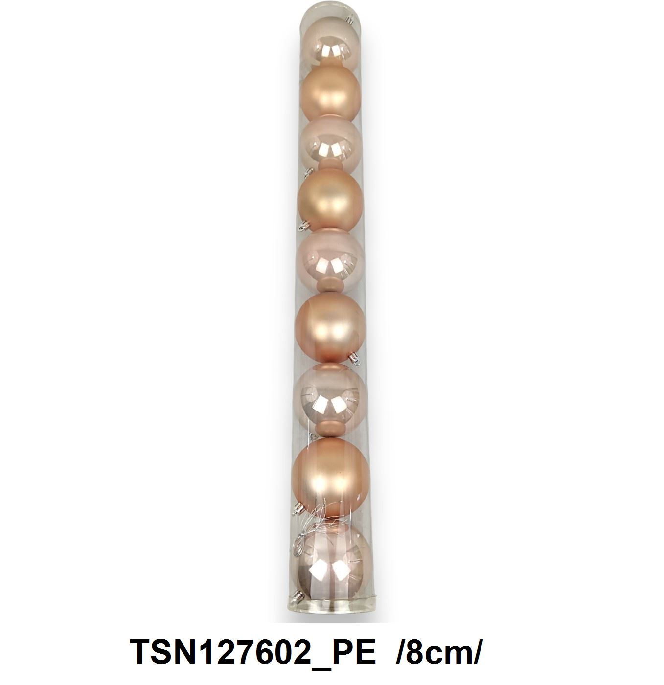 Gömbök, 4 matt, 5 pearl  /8cm/