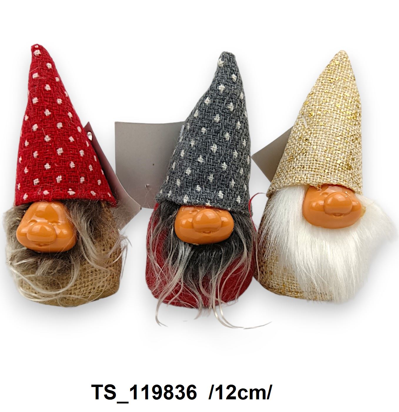 Kitömött, babzsák hasú mintás törpe sapiban /12cm/