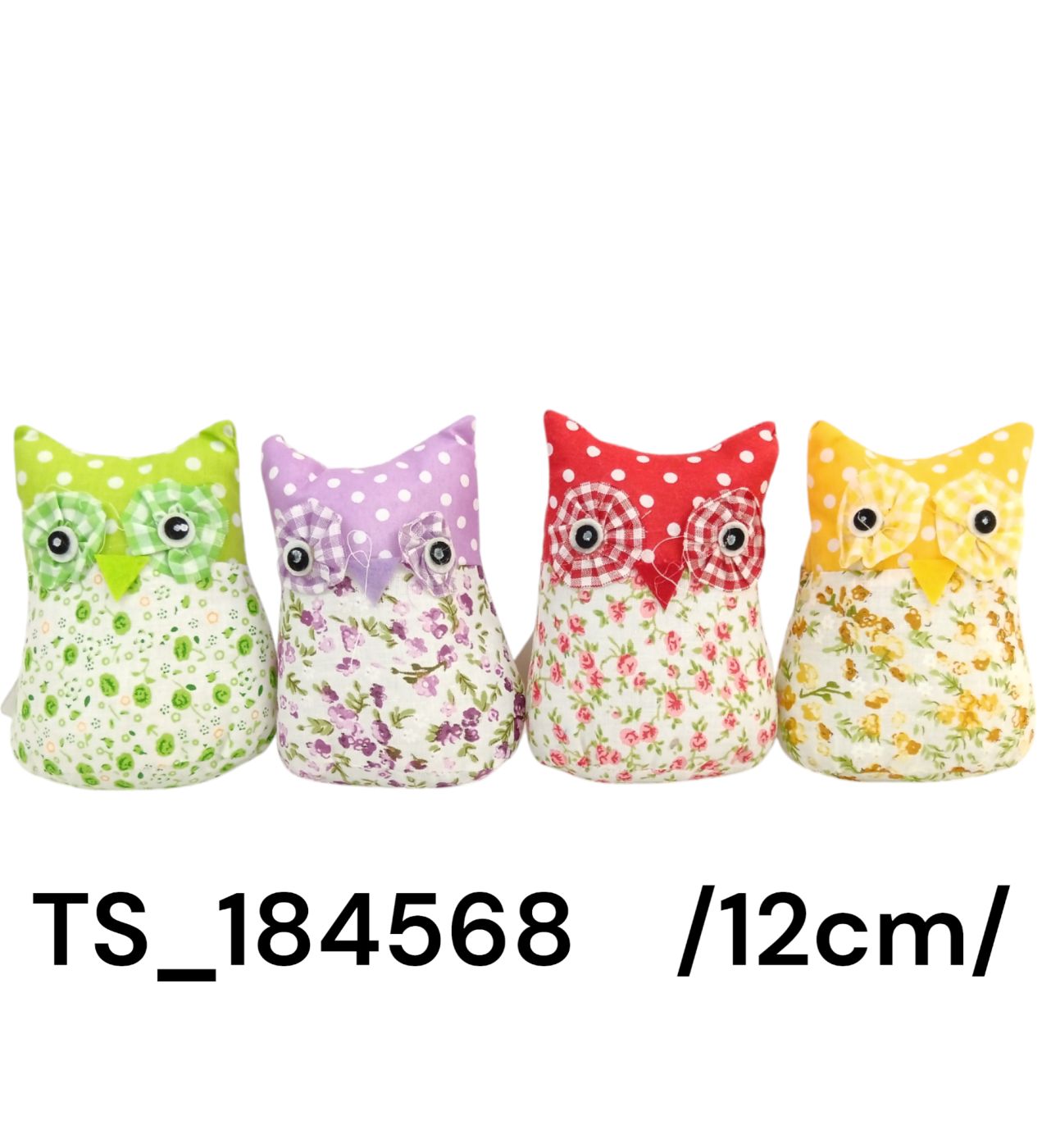 12 cm-es textil bagoly, babzsák fenékkel