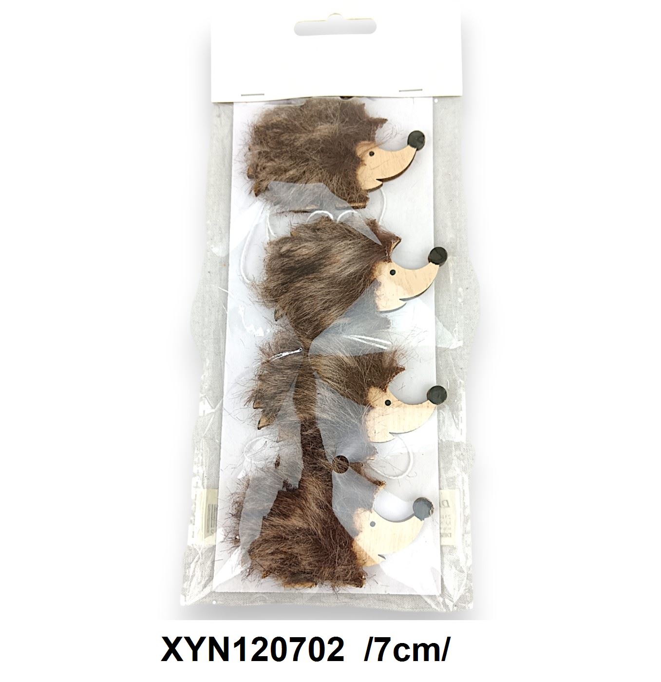 Kis akasztós fa süni, szõrös háttal zacsiban /7cm/