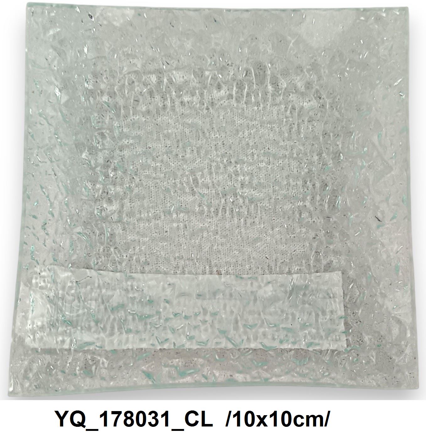 Átlátszó üvegtányér /10x10cm/